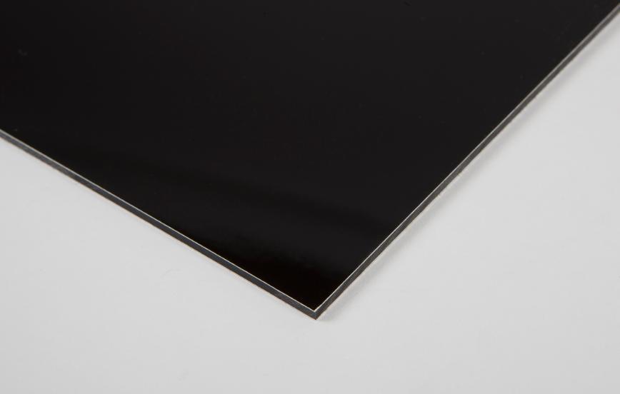 Alu-sandwich, Sort, Blank/Mat, 748mm x 1000mm x 3,0 mm