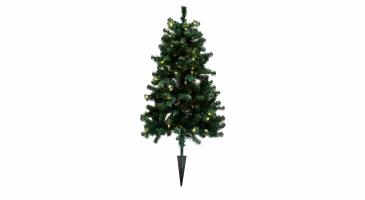 ASKE, kunstigt juletræ, udendørs, PVC, 1,2 x 0,8 m, m/LED lys