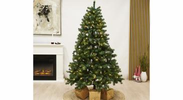 ASKE, kunstigt juletræ, PVC, 1,5 x 1 m, m/LED lys