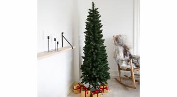 NOR, smalt kunstigt juletræ, PVC, 1,8 X 0,7 m, m/LED lys