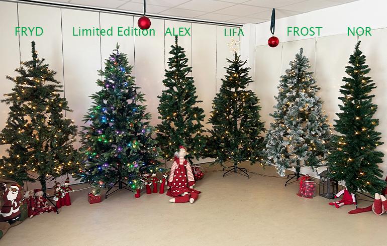 ALEX, kunstigt juletræ, PVC, 1,7 X 0,9 m, m/LED lys
