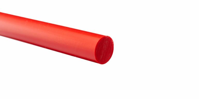 PVC Extruderet Stang, Rød, Ø 50mm, Længde 2000mm