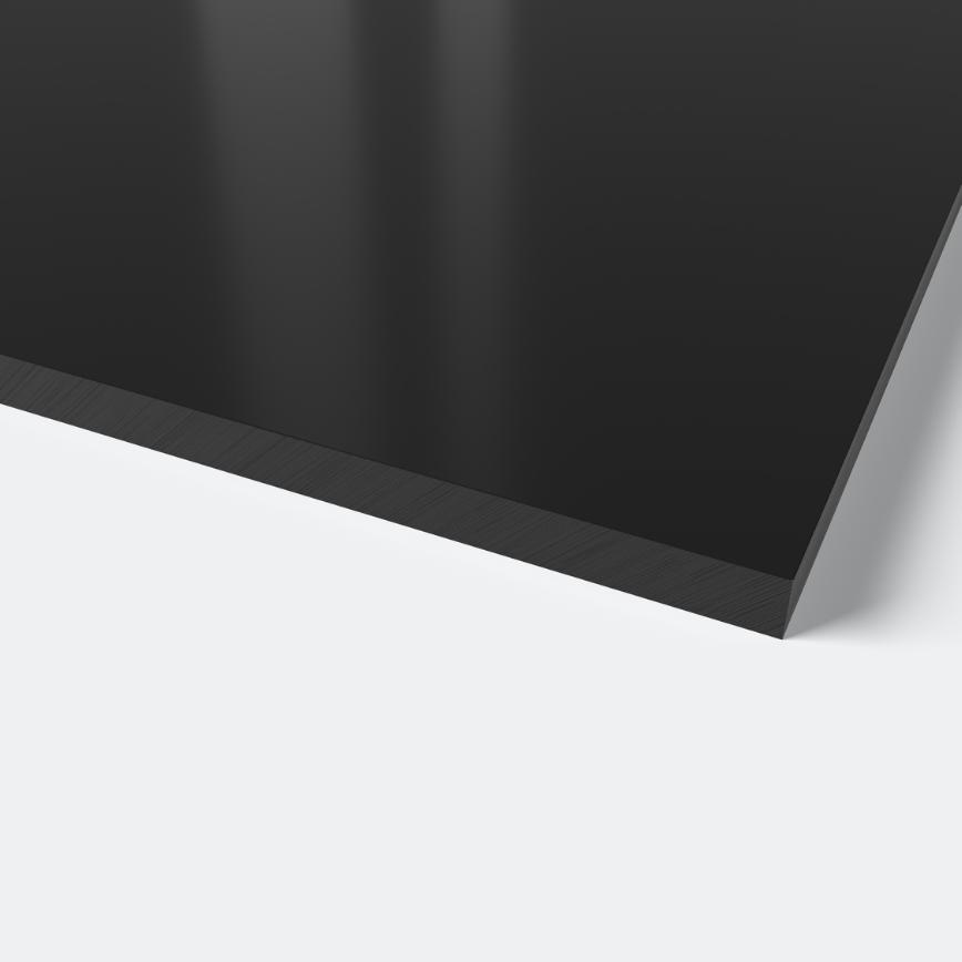 PEHD 1000 Plade, Antistatisk Regenerat, sort, 2000mm x 1000mm x 10mm