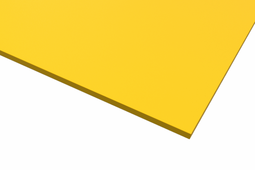 Polystyren coekstruderede plade, Gul blank/mat, 1006mm x 1406mm x 1mm