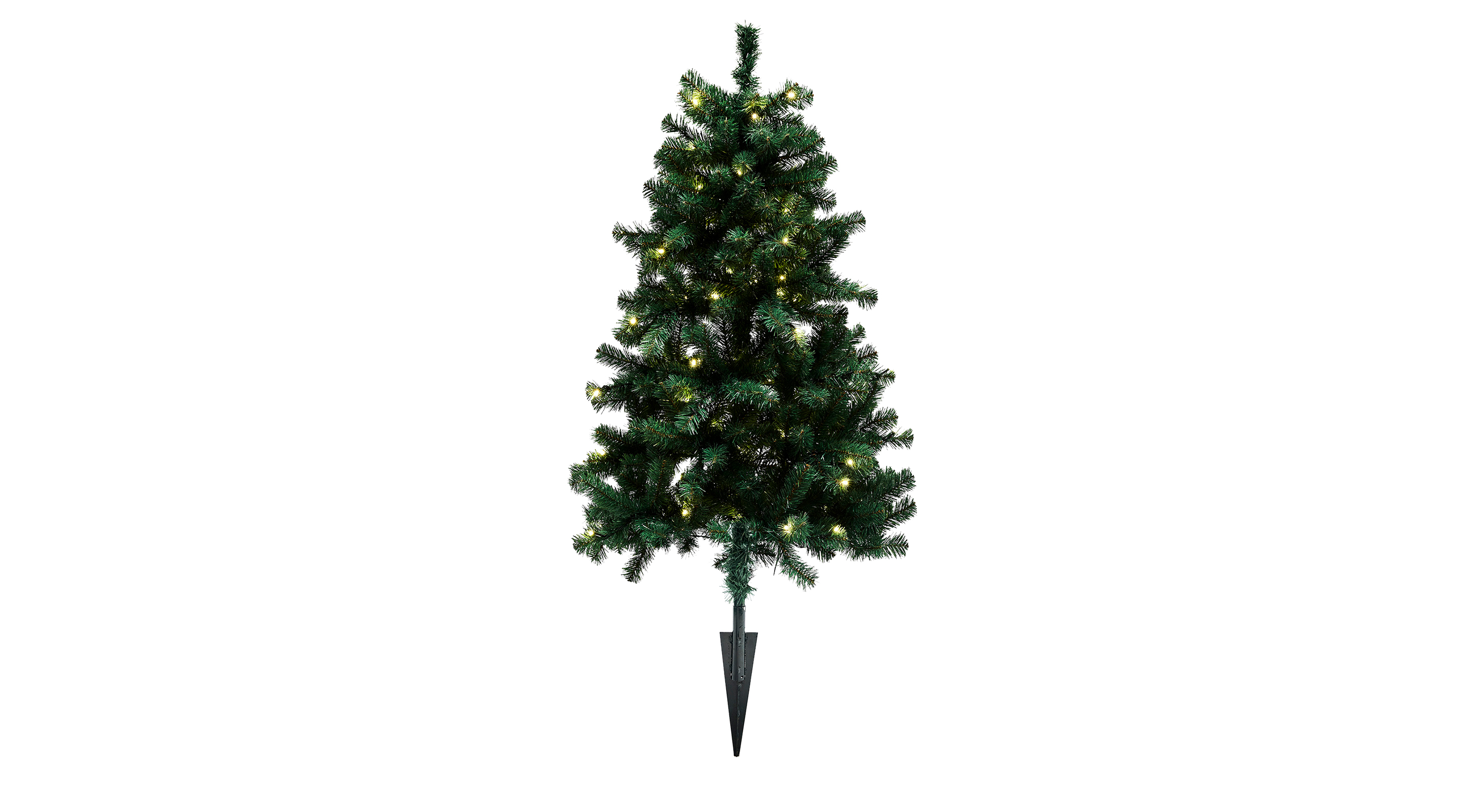 Billede af ASKE, kunstigt juletræ, udendørs, PVC, 1,2 x 0,8 m, m/LED lys