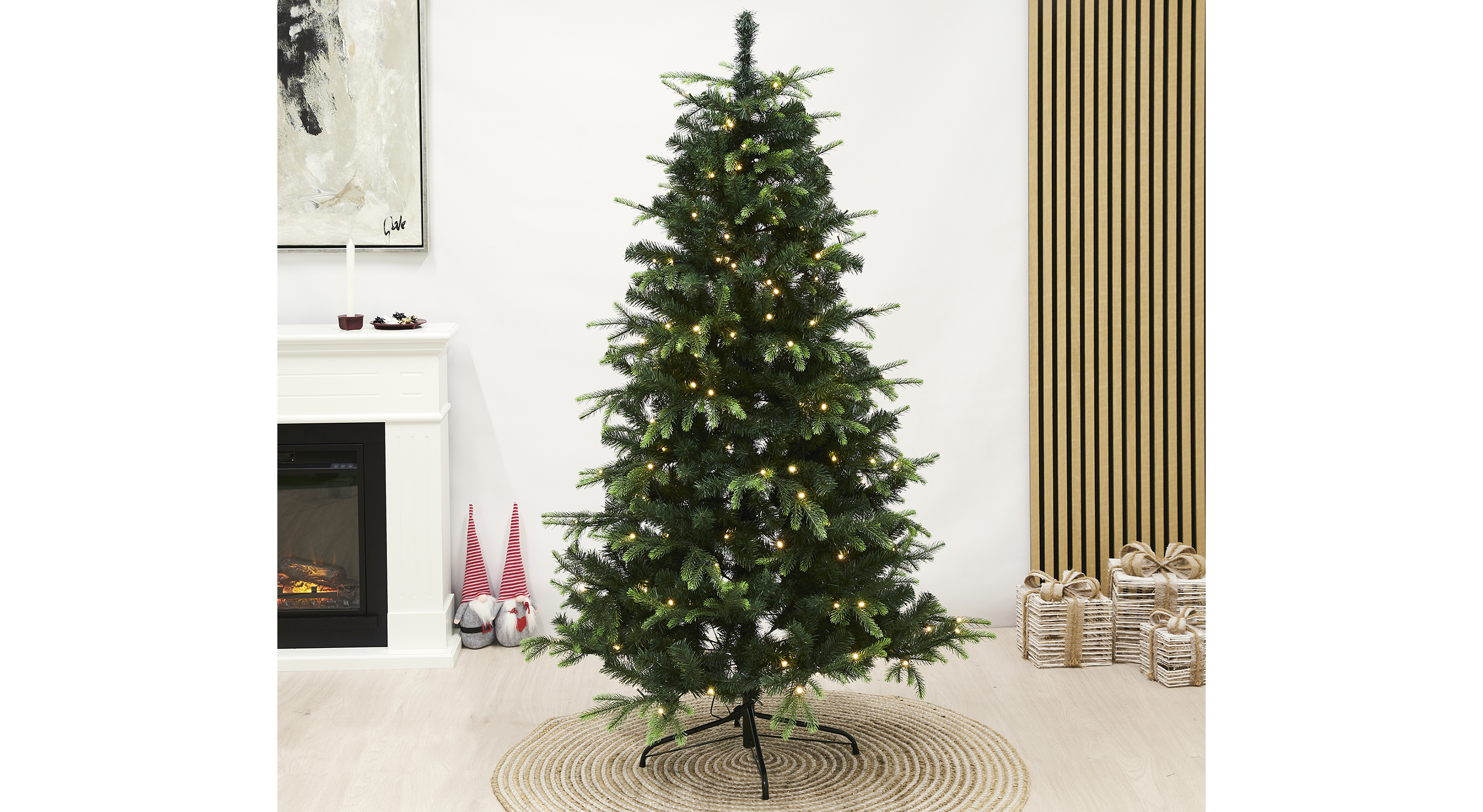 Billede af VIGA, kunstigt juletræ, PE/PVC, 1,7 x 1,2 m, m/LED lys
