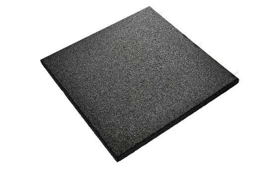 UniSoft gummiflise, Sort, 500mm x 500mm x 30mm - 