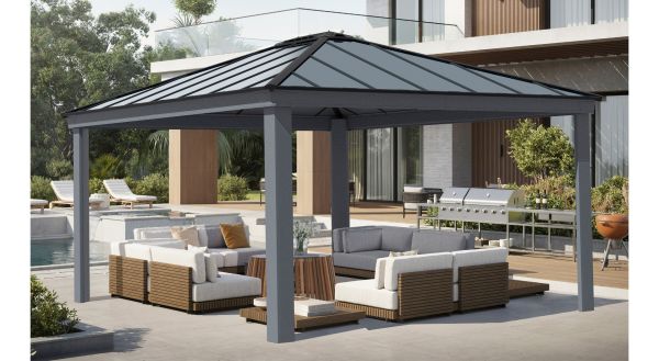 Pavillon, Dallas 4,2 x 4,8 m, antracitgrå - 