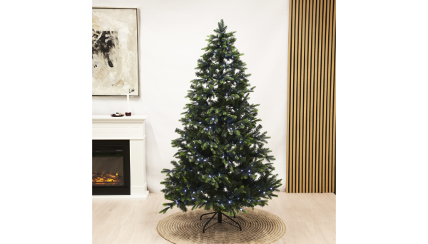 Limited Edition, kunstigt juletræ, PE/PVC, 1,8 X 1,2 m, m/color & white LED lys - 