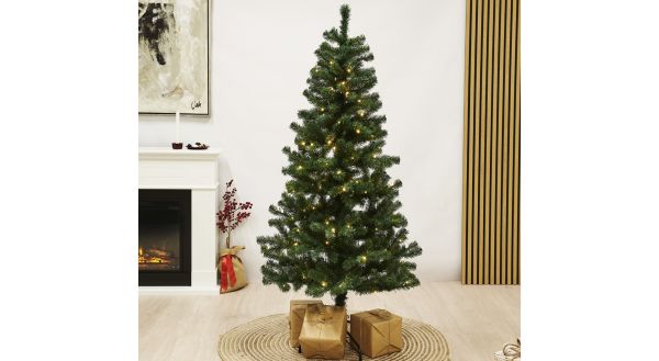 ALEX, kunstigt juletræ, PVC, 2 X 1,1 m, m/LED lys - 