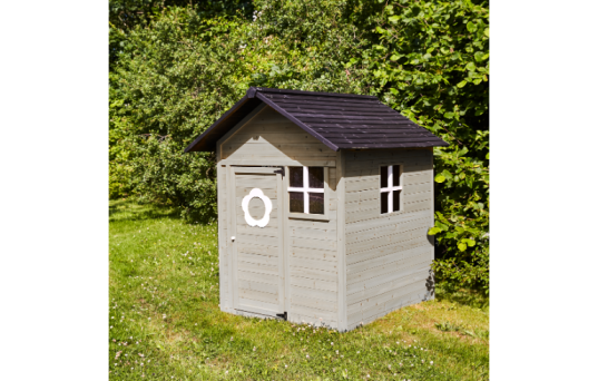 Legehus, 158 x 148 x 132 cm, grå/sort - 