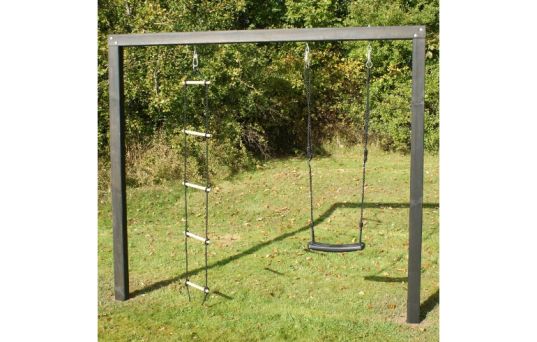 Gyngestativ, Arthur, inkl. rebstige og gynge, sort grundmalet - 