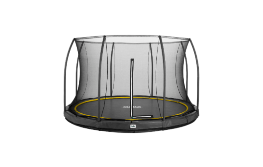 Trampolin Comfort, Ground, Ø427 cm, inkl. sikkerhedsnet, sort - 