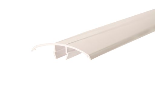 Plast-top/PVC dækliste m/blød tætning. Hvid - 