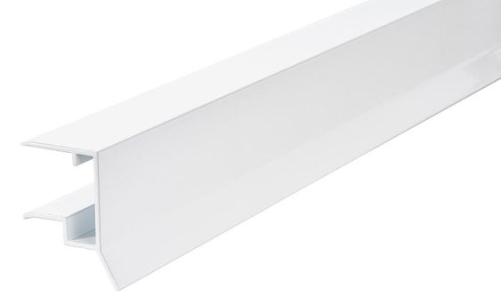 Alu vandnæseprofil - Hvid, til forkant af 16 mm. Termoplader - 