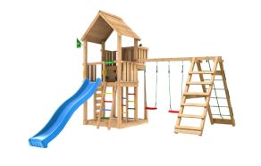 Leget&aring;rn Palace 2.1, inkl. 2-Climb Modul 220, 120 kg sand, bl&aring; rutschebane