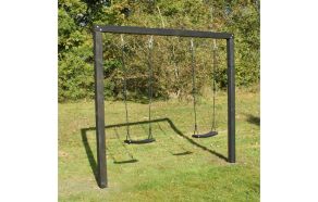 Gyngestativ, Alma, inkl. 2 sorte gynger, sort grundmalet