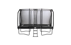 Trampolin First Class, rektangul&aelig;r, 427 x 244 cm, inkl. stige og sikkerhedsnet, sort